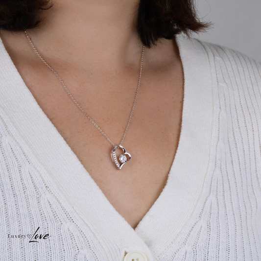 Colar Amor-Eterno™ prateado para o meu Amor (com dedicatória especial)